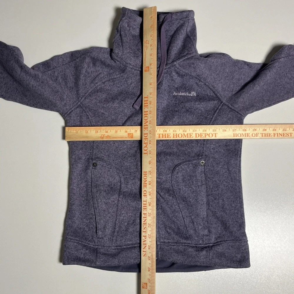 Avalanche Womens Full Zip Fleece Jacket Purple Heathered‎ Thumbhole Hiking Small